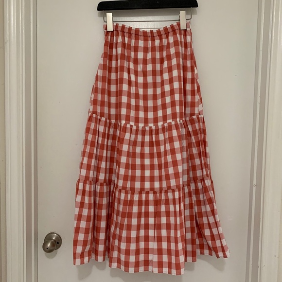GAP Gingham Midi Skirt XS petite - New - Picture 5 of 13
